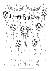 Free colouring Birthday Balloons Intermediate colouring sheets Happy birthday message