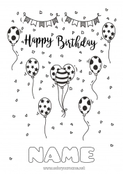 Free coloring Birthday Balloons Intermediate coloring pages Happy Birthday (English) Message