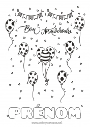 Coloriage gratuit Anniversaire Ballons Coloriages intermédiaires Joyeux anniversaire (français) Message