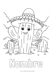 Dibujo libre Cactus Sombrero México Cinco de Mayo Sombrero