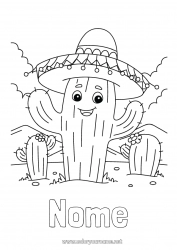 Disegno gratuito Cactus Cappello Messico Cinco de Mayo Sombrero