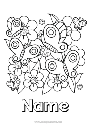 Colouring to customise Spring Butterfly Animal Intermediate Colouring Sheets Insects