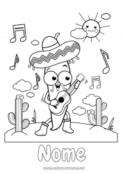 Disegno gratuito Musica Cactus Messico Cinco de Mayo Festa della musica Chitarra Strumenti musicali Musicista Professioni artistiche Sombrero