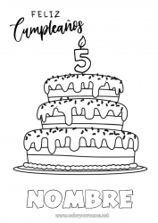 Dibujo libre Vela Tarta Cumpleaños Dibujos fáciles para colorear Mensaje de feliz cumpleaños (inglés) Edad personalizable