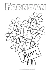 Fargeleggingssiden for barn Blomster Mamma God fest!