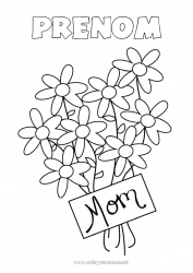 Coloriage enfant Fleurs Maman Bonne fête