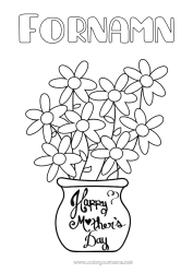 Gratis färgläggning Blommor Mamma Grattis på födelsedagen