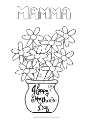 Gratis färgläggning Blommor Mamma Grattis på födelsedagen