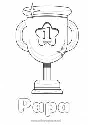 Kinder-Malvorlage Sport Pokal, Trophäe, Medaille Wettbewerbe und Belohnungen Erster Platz - Sieger