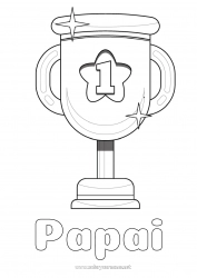 Página de desenho infantil Copa, troféu, medalha Competições e Prêmios