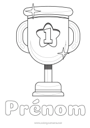 Coloriage gratuit Sport Coupe, trophée, médaille Compétitions et récompenses Première place - vainqueur