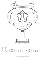 Kleurplaat aanpassen Sport Beker, trofee, medaille Wedstrijden en beloningen Eerste plaats - winnaar