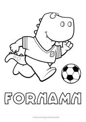 Gratis färgläggning Fotboll Sport Dinosaurier Drake Djur Lätta målarbilder Drakar, enhörningar och fantastiska djur Lagsporter