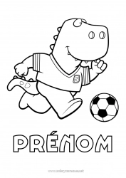 Coloriage gratuit Football Sport Dinosaures Dragon Animal Coloriages faciles Dragons, licornes et animaux fantastiques Sports d'équipe