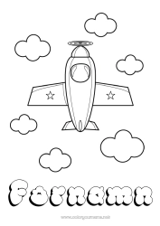 Gratis färgläggning Flygplan Fordon Lätta målarbilder Luftfartyg