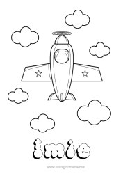 Kolorowanka za darmo Samolot Pojazdy Łatwe kolorowanki Pojazdy powietrzne