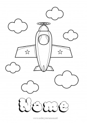 Desenho grátis Avião Veículos Desenhos para colorir fáceis Veículos aéreos