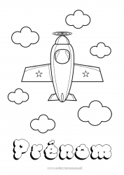 Coloriage à personnaliser Avion Véhicules Coloriages faciles Véhicules aériens