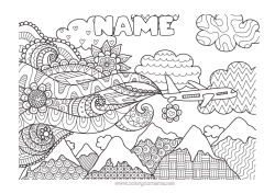 Free colouring Aeroplane Vehicles Complex colouring pages Aerial vehicles