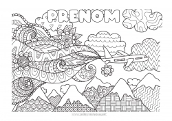 Coloriage gratuit Avion Véhicules Coloriages complexes Véhicules aériens