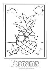 Gratis färgläggning Ananas Frukter Lätta målarbilder