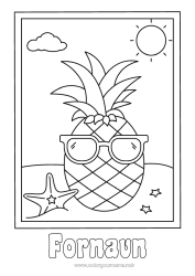 Gratis fargelegging Ananas Frukter Enkle fargelegginger