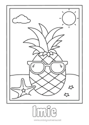 Rysunek za darmo Ananas Owoce Łatwe kolorowanki
