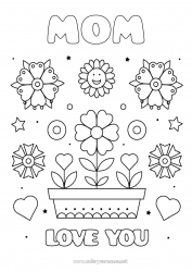 Child coloring page Flowers Mum Grandma Happy feast day ! I love you 