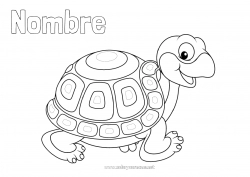 Colorear gratis Lindo Tortuga Animales Reptiles Tortuga terrestre