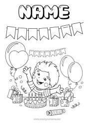 Free colouring Cake Birthday Party Boy