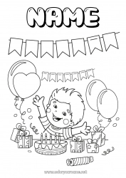 Free coloring Cake Birthday Party Boy