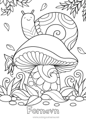 Gratis tegning Høst Dyr Sopp Snegle Zentangle