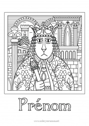 Coloriage gratuit Chat Animal Coloriages complexes Chiens et chats Roi