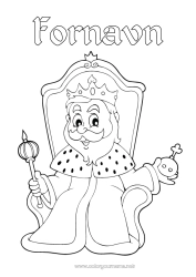 Gratis tegning Slott Enkle fargelegginger Mellomliggende fargelegginger Konge