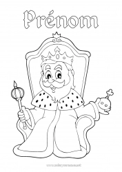 Coloriage gratuit Château Coloriages faciles Coloriages intermédiaires Roi