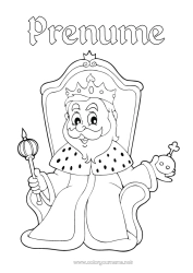Pagină de colorat personalizată Castel Desene de colorat ușoare Colorează intermediare Rege