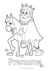 Pagină de colorat personalizată Castel Cal Animal Animale de fermă Rege