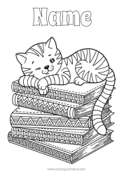 Free colouring Cat Animal Book Dogs and cats Reading