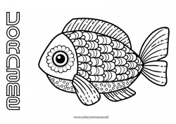 Kostenlose Malvorlage Mandala Tier Fisch Aprilscherz Meeres- oder Wasserlebewesen