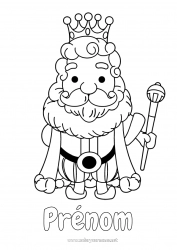 Coloriage gratuit Château Couronne Roi