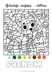 Coloriage à personnaliser Chiffre Chien Coloriages magiques Activités enfants Animal Coloriages faciles Chiens et chats Roi