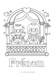 Coloriage gratuit Château Princesse Conte de fées Roi