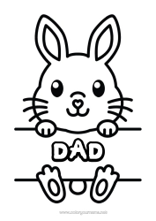 Free colouring Cute Rabbit Animal Easy colouring pages Forest animals Sign
