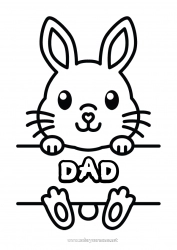 Child coloring page Cute Bunny Animal Easy coloring pages Forest animals Sign