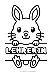 Kostenlose Malvorlage Niedlich Hase Tier Einfache Ausmalbilder Waldtiere Schild