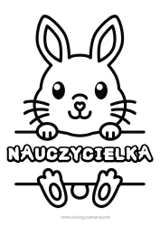 Kolorowanka dla dziecka Słodki Zając Zwierzę Łatwe kolorowanki Zwierzęta leśne Tablica