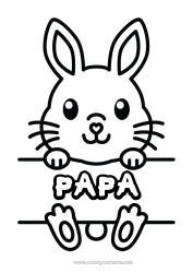 Colorear gratis Lindo Conejo Animales Dibujos fáciles para colorear Animales del bosque Firmar