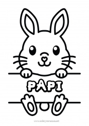 Coloriage enfant Mignon Lapin Animal Coloriages faciles Animaux de la forêt Pancarte