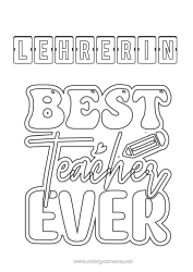 Kostenlose Malvorlage Lehrer/Lehrerin Mittelstufenmalvorlagen Büroberufe