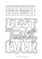 Free colouring Mistress/Master Intermediate colouring sheets Education professions